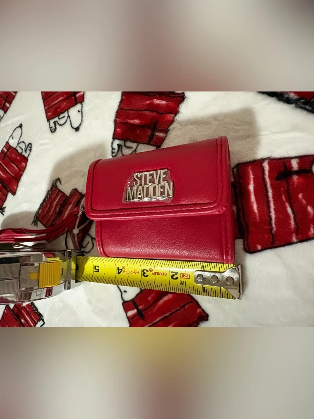 Steve Madden Red Wristlet Wallet with Logo Plate
